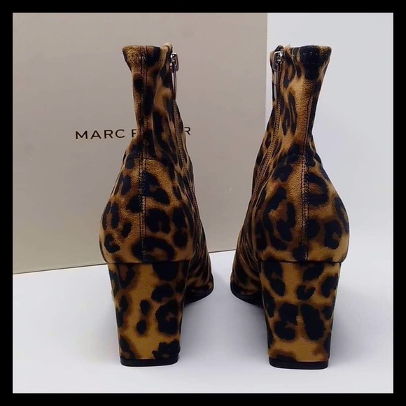 MARC FISHER Leopard Leave2 Block Heel Stretch Bootie - Picture 13 of 14